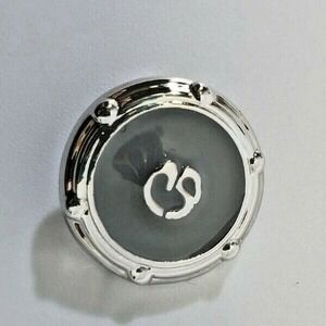 St. John Replacement Button Round Gold Plate Silver Gray Enamel 20mm Designer